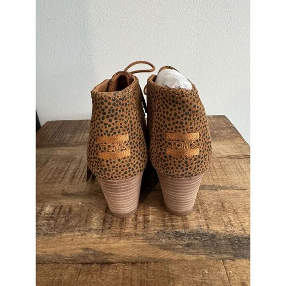 Toms Kala Desert Wedge Bootie Suede Leopard Cheetah Shoes Women's Size 6.5 Boots - Picture 6 of 8
